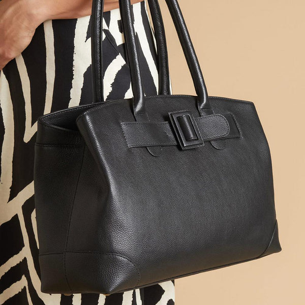 Jones Bootmaker Women's Vinetta Leather Shoulder Bag - Black