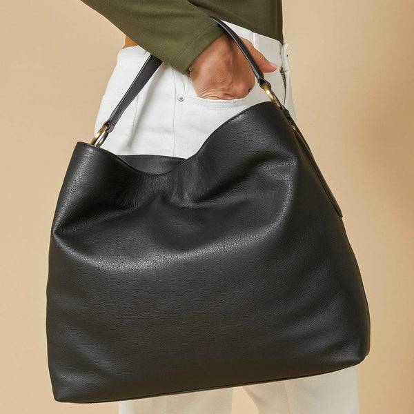 Jones Bootmaker Women's Violetta Leather Shoulder Bag - Black