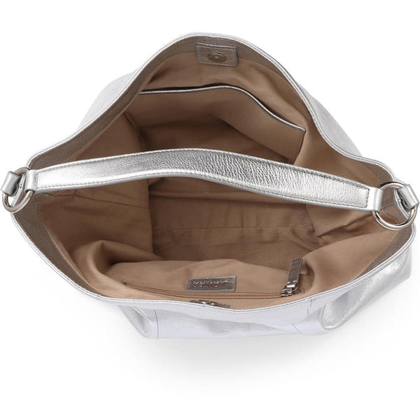 Jones Bootmaker Women's Violetta Leather Shoulder Bag - Silver