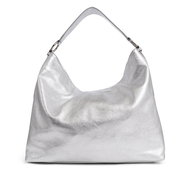 Jones Bootmaker Women's Violetta Leather Shoulder Bag - Silver