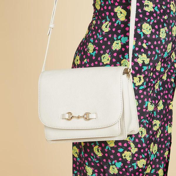 Jones Bootmaker Women's Vitoria Leather Crossbody Bag - Off White