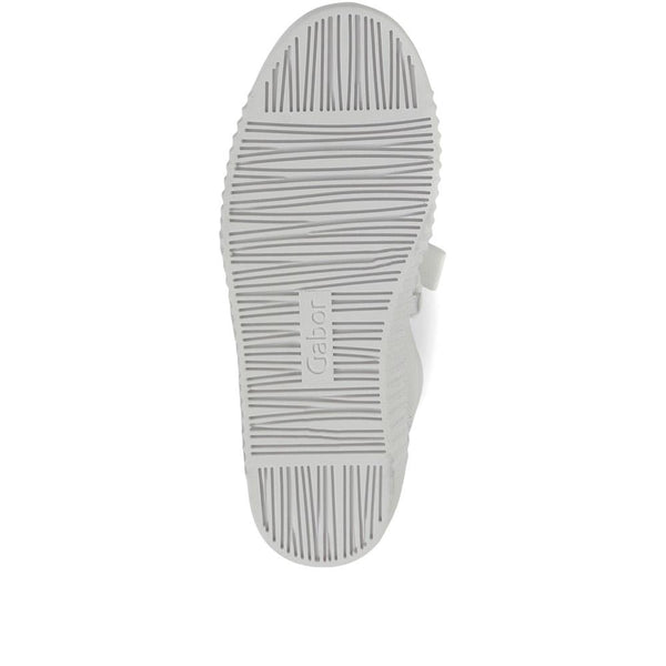 Jones Bootmaker Women's Waltz Gabor Lace-Up Trainers - White-Silver