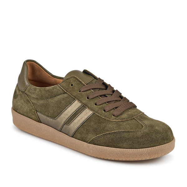 jones bootmaker Women's West Gabor Leather Trainers - Olive Suede