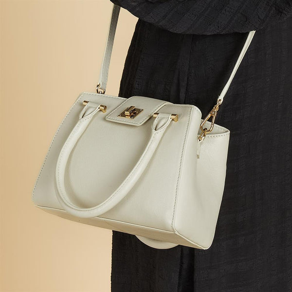 Jones Bootmaker Women's Whimsy Leather Top Handle Bag - Cream