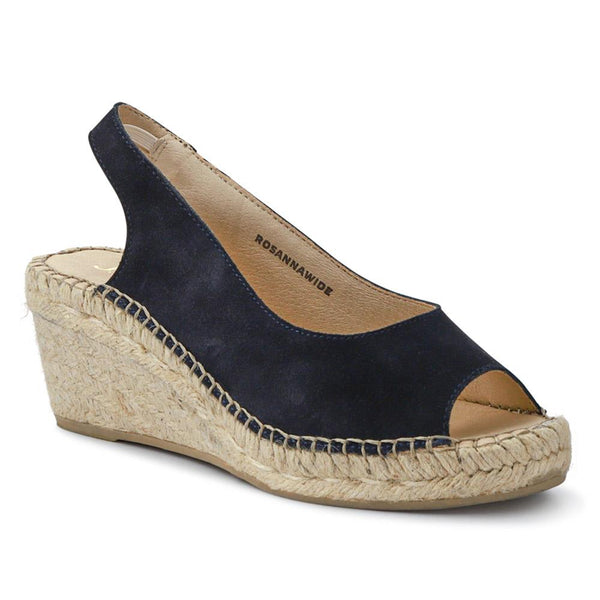 jones bootmaker Women's Wide-Fitting Leather Sandals - Navy