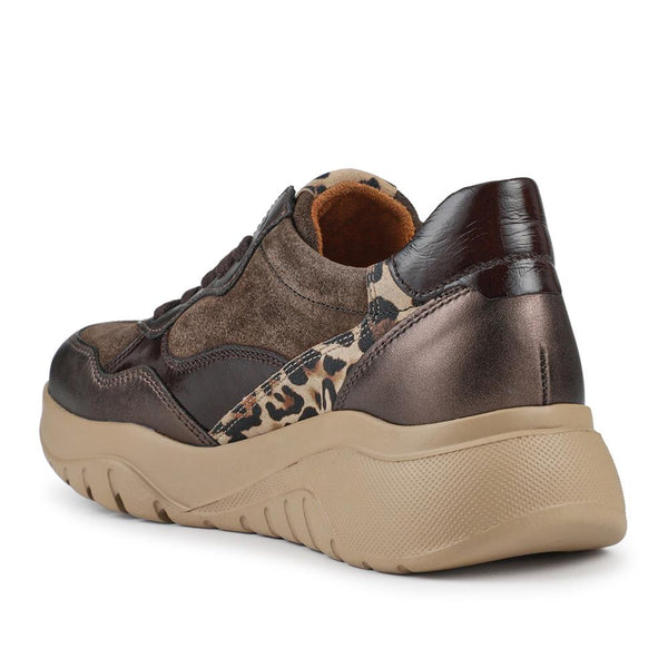 Jones Bootmaker Women's Widow Leather Lace-Up Trainers - Dark Brown Multi