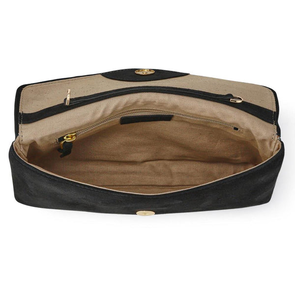 Jones Bootmaker Women's Wings Touch-Fasten Leather Bag - Black Suede