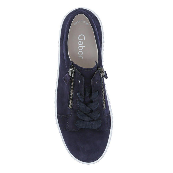 Jones Bootmaker Women's Wisdom Dual Zip Flatform Trainers - Navy