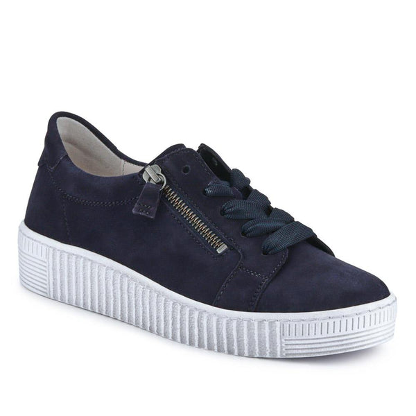 jones bootmaker Women's Wisdom Dual Zip Flatform Trainers - Navy