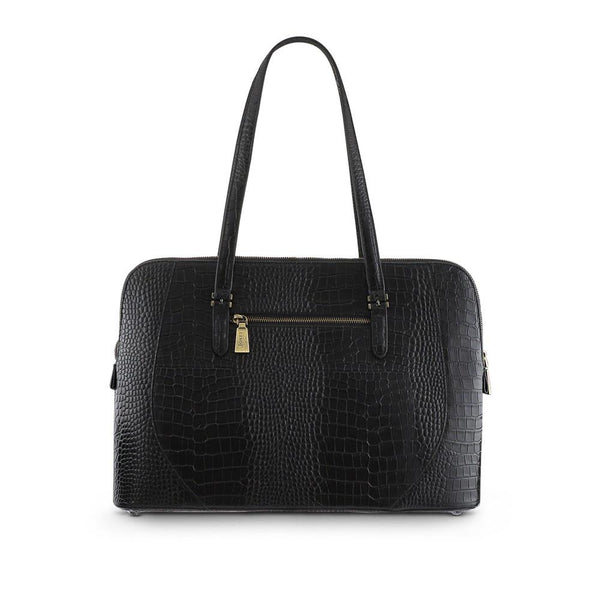 Jones Bootmaker Women's Wynter Croc Leather Shoulder Bag - Black Croc