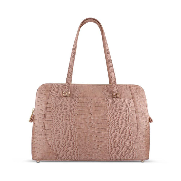 Jones Bootmaker Women's Wynter Croc Leather Shoulder Bag - Blush Croc