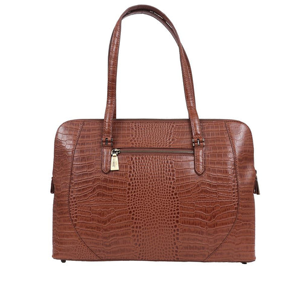 Jones Bootmaker Women's Wynter Croc Leather Shoulder Bag - Tan Croc