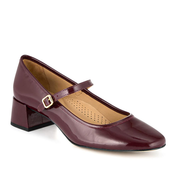 jones bootmaker Women's Xabrina Patent Leather Mary Janes - Burgundy Patent