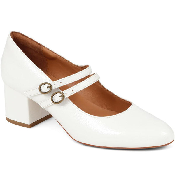 jones bootmaker Women's Xanthi Heeled Mary Janes - Off White Patent