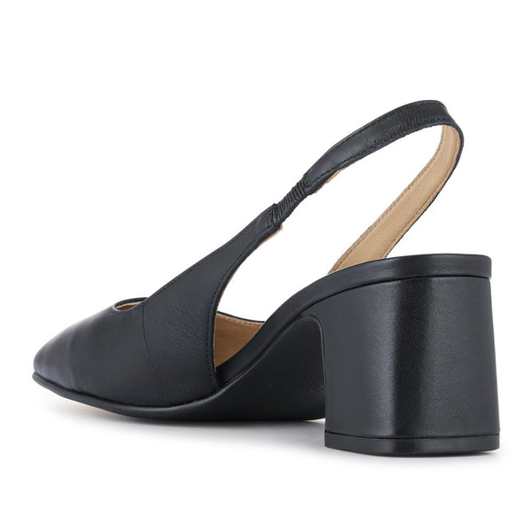 Jones Bootmaker Women's Xayna Leather Slingback Court Shoes - Black Leather