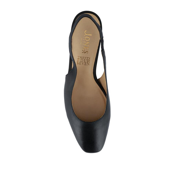 Jones Bootmaker Women's Xayna Leather Slingback Court Shoes - Black Leather