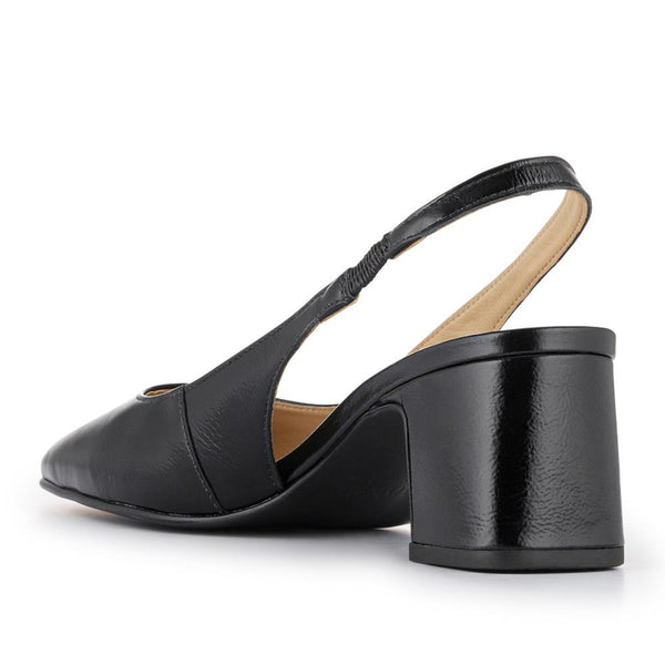 Jones Bootmaker Women's Xayna Leather Slingback Court Shoes - Black Patent