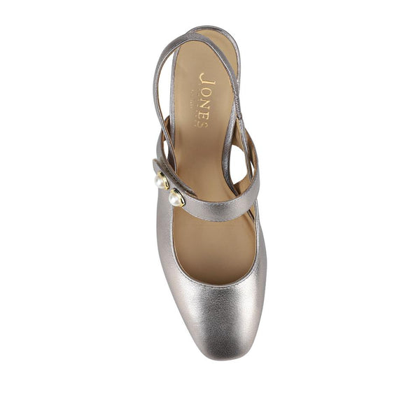 Jones Bootmaker Women's Xeneva Leather Mary Janes - Silver