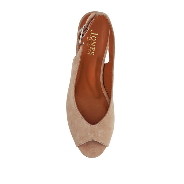 Jones Bootmaker Women's Xiomara Leather Slingback Court Shoes - Beige Suede