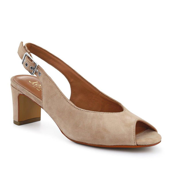 jones bootmaker Women's Xiomara Leather Slingback Court Shoes - Beige Suede
