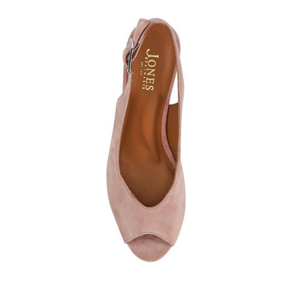 Jones Bootmaker Women's Xiomara Leather Slingback Court Shoes - Blush Suede