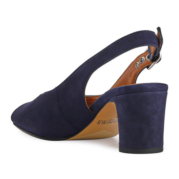 Jones Bootmaker Women's Xiomara Leather Slingback Court Shoes - Navy Suede