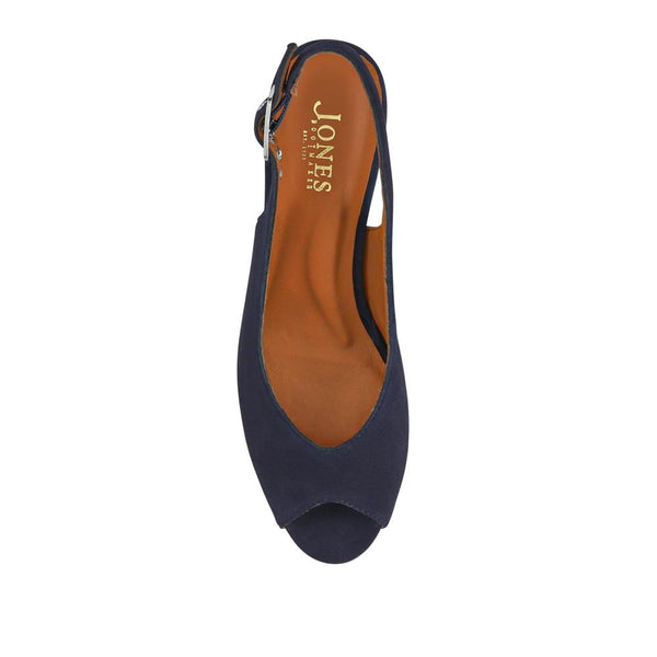 Jones Bootmaker Women's Xiomara Leather Slingback Court Shoes - Navy Suede