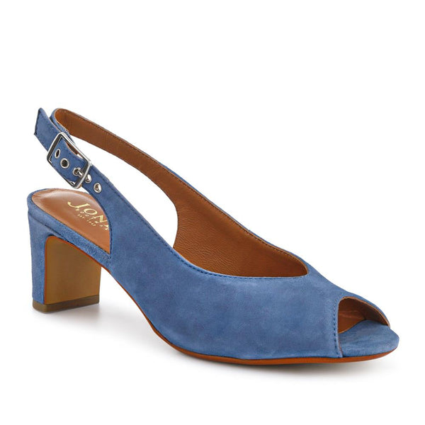 jones bootmaker Women's Xiomara Leather Slingback Court Shoes - Powder Blue