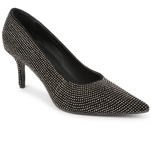 jones bootmaker Women's Yanna Embellished Court Shoes - Pewter