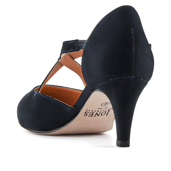 Jones Bootmaker Women's Ysa Leather Stiletto-Heeled Court Shoes - Navy Nubuck