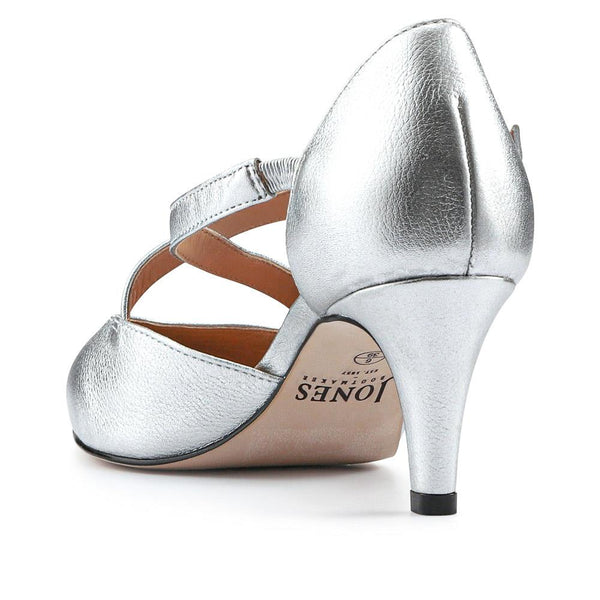 Jones Bootmaker Women's Ysa Leather Stiletto-Heeled Court Shoes - Silver Metallic