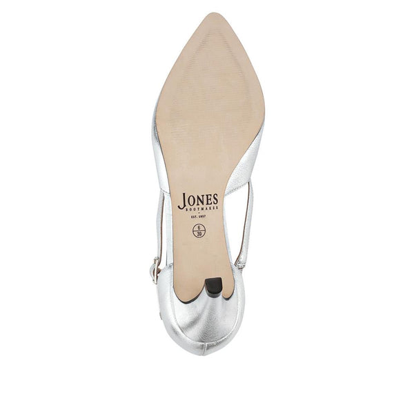 Jones Bootmaker Women's Ysa Leather Stiletto-Heeled Court Shoes - Silver Metallic