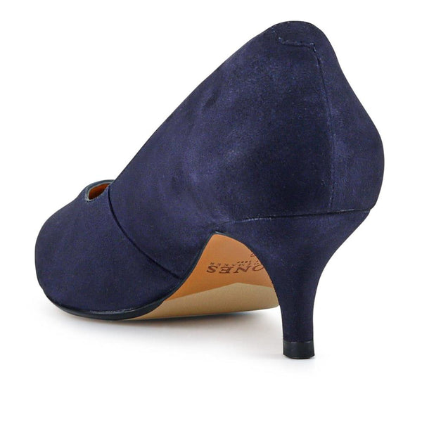 Jones Bootmaker Women's Yulia Leather Stiletto-Heeled Court Shoes - Navy Suede