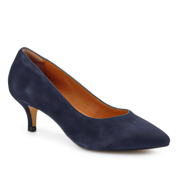 jones bootmaker Women's Yulia Leather Stiletto-Heeled Court Shoes - Navy Suede