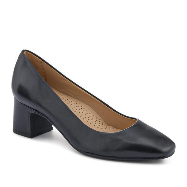 jones bootmaker Women's Zadie Smart Leather Court Shoes - Black Leather
