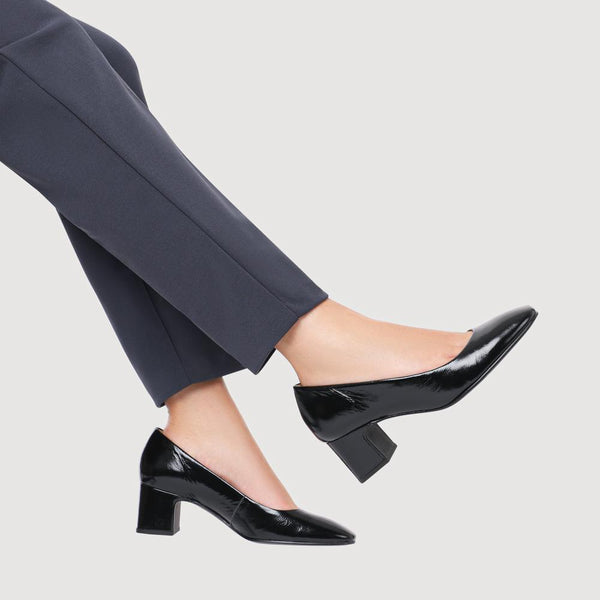 Jones Bootmaker Women's Zadie Smart Leather Court Shoes - Black Patent