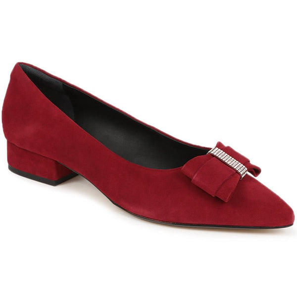 jones bootmaker Women's Zanzibar Pointed-Toe Flats - Dark Red