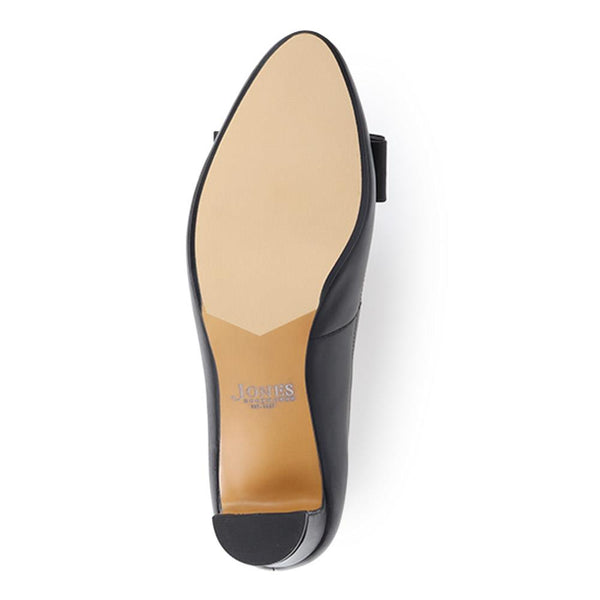 Jones Bootmaker Women's Zelda Bow Detail Court Shoes - Black Leather