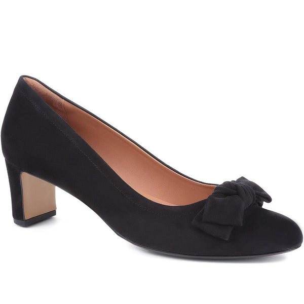 jones bootmaker Women's Zelda Bow Detail Court Shoes - Black
