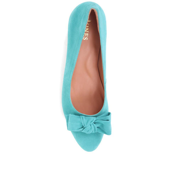 Jones Bootmaker Women's Zelda Bow Detail Court Shoes - Green