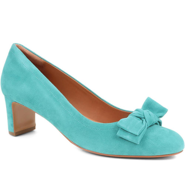 jones bootmaker Women's Zelda Bow Detail Court Shoes - Green