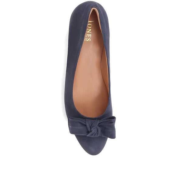 Jones Bootmaker Women's Zelda Bow Detail Court Shoes - Navy