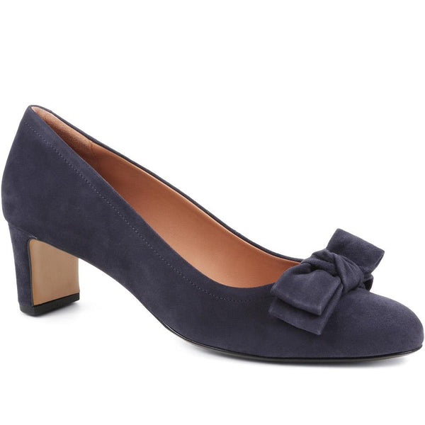 jones bootmaker Women's Zelda Bow Detail Court Shoes - Navy