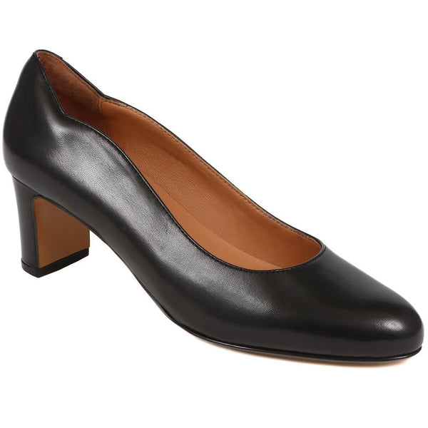 jones bootmaker Women's Zoey Leather Court Shoes - Black Leather