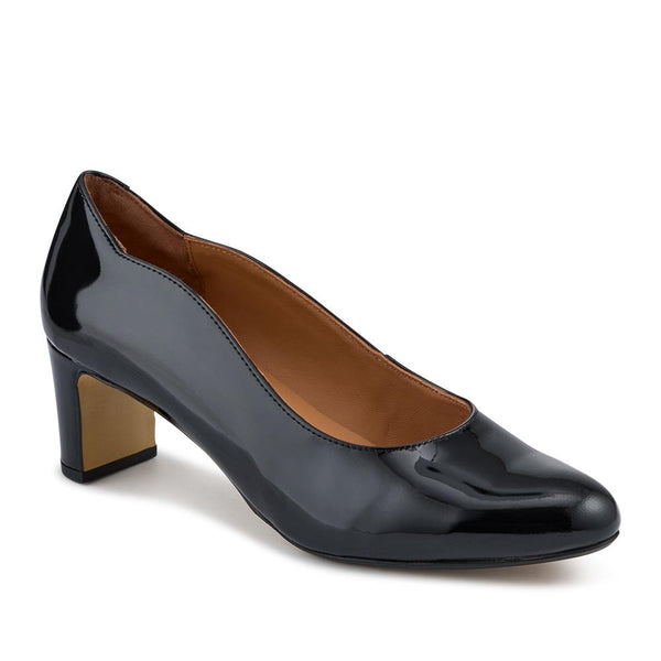 Jones Bootmaker Women's Zoey Leather Court Shoes - Black Patent