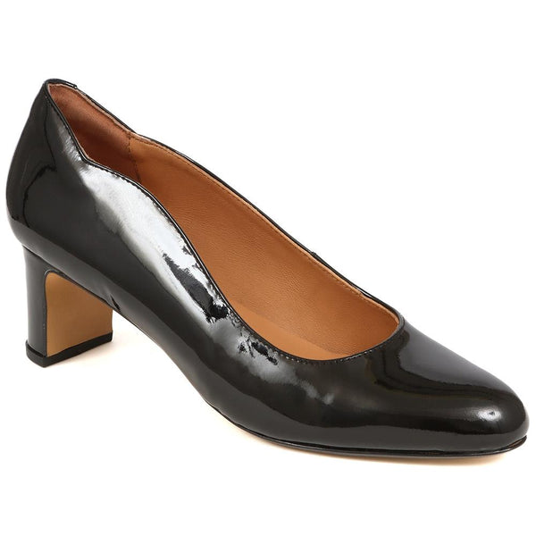 jones bootmaker Women's Zoey Leather Court Shoes - Black Patent