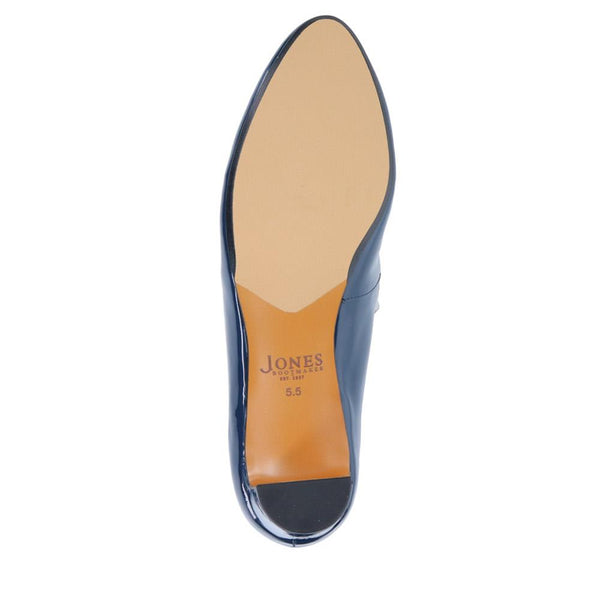 Jones Bootmaker Women's Zoey Leather Court Shoes - Navy Patent