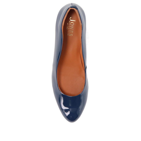 Jones Bootmaker Women's Zoey Leather Court Shoes - Navy Patent