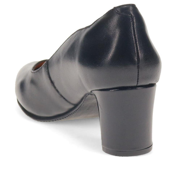 Jones Bootmaker Women's ZoeyWide Leather Court Shoes - Black Leather