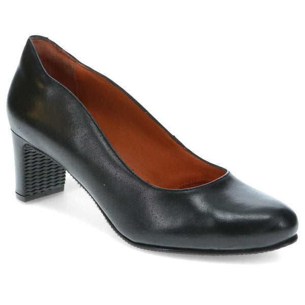 jones bootmaker Women's ZoeyWide Leather Court Shoes - Black Leather